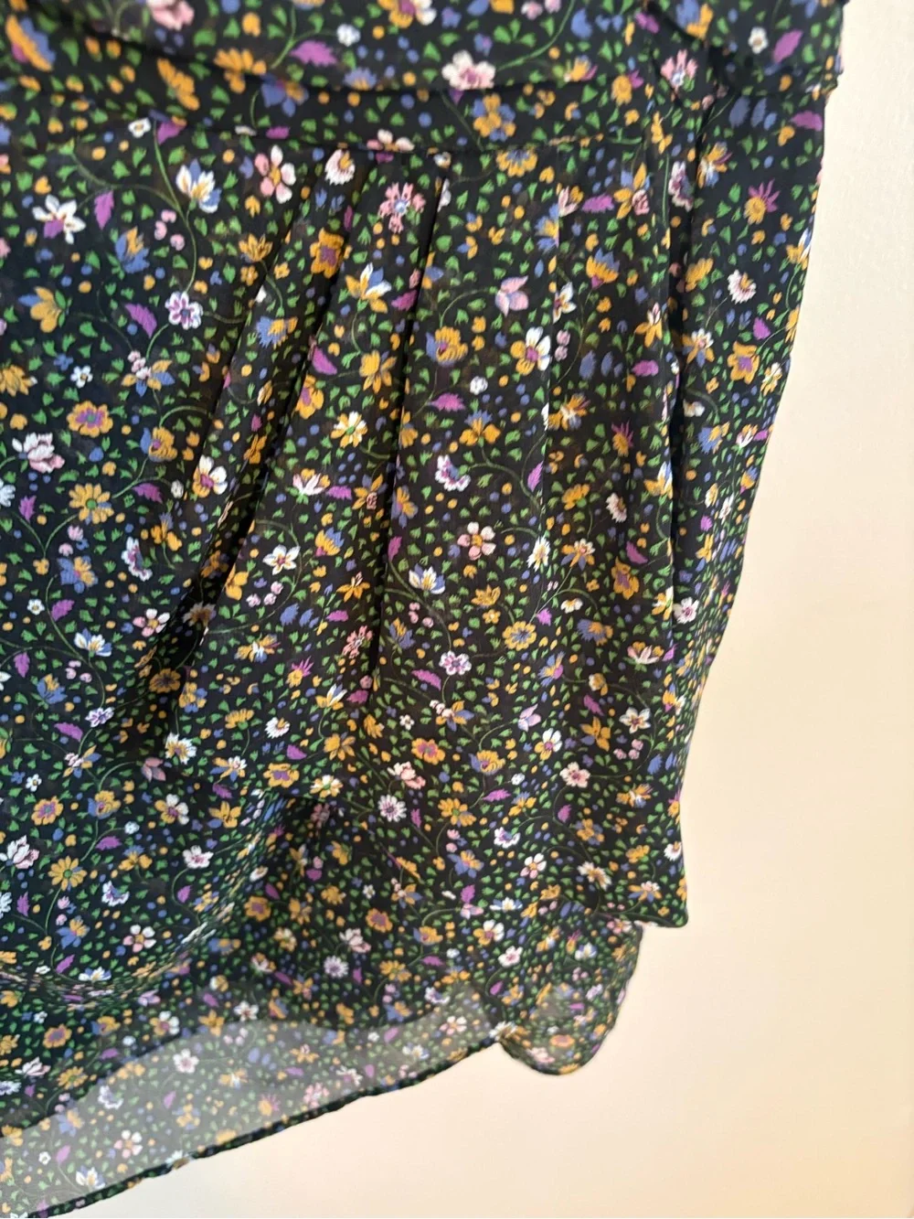 Zara Floral Print Black Mini Skirt